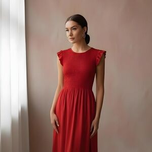 VENUS Red Cap Sleeve Mini Dress